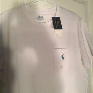 White t small baby blue logo